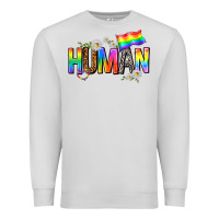 Dove Grey human with daisies Premium Sweatshirt - texasbilliewilder