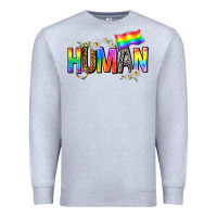 Heather Grey human with daisies Premium Sweatshirt - texasbilliewilder