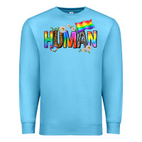 Ocean Blue human with daisies Premium Sweatshirt - texasbilliewilder