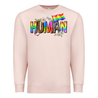 Pale Pink human with daisies Premium Sweatshirt - texasbilliewilder