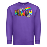 Purple human with daisies Premium Sweatshirt - texasbilliewilder