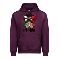 Mauve Wine mexican mom life messy bun mama Urban Hoodie - BundleAndBundleShop