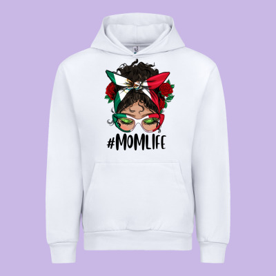 Mexican Mom Life Messy Bun Mama Urban Hoodie Designed By Bundleandbundleshop