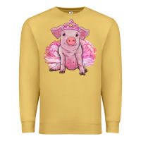 Antique Gold Balerina pig with tutu Premium Sweatshirt - RanaPortraitStore