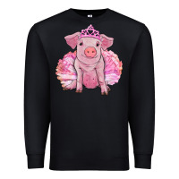 Black Balerina pig with tutu Premium Sweatshirt - RanaPortraitStore
