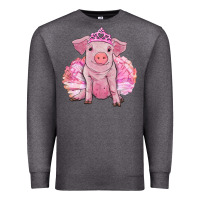 Charcoal Heather Balerina pig with tutu Premium Sweatshirt - RanaPortraitStore