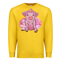 Lemon Balerina pig with tutu Premium Sweatshirt - RanaPortraitStore