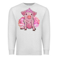 Oatmeal Heather Balerina pig with tutu Premium Sweatshirt - RanaPortraitStore