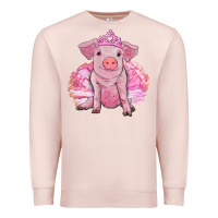 Pale Pink Balerina pig with tutu Premium Sweatshirt - RanaPortraitStore