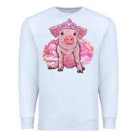 White Balerina pig with tutu Premium Sweatshirt - RanaPortraitStore