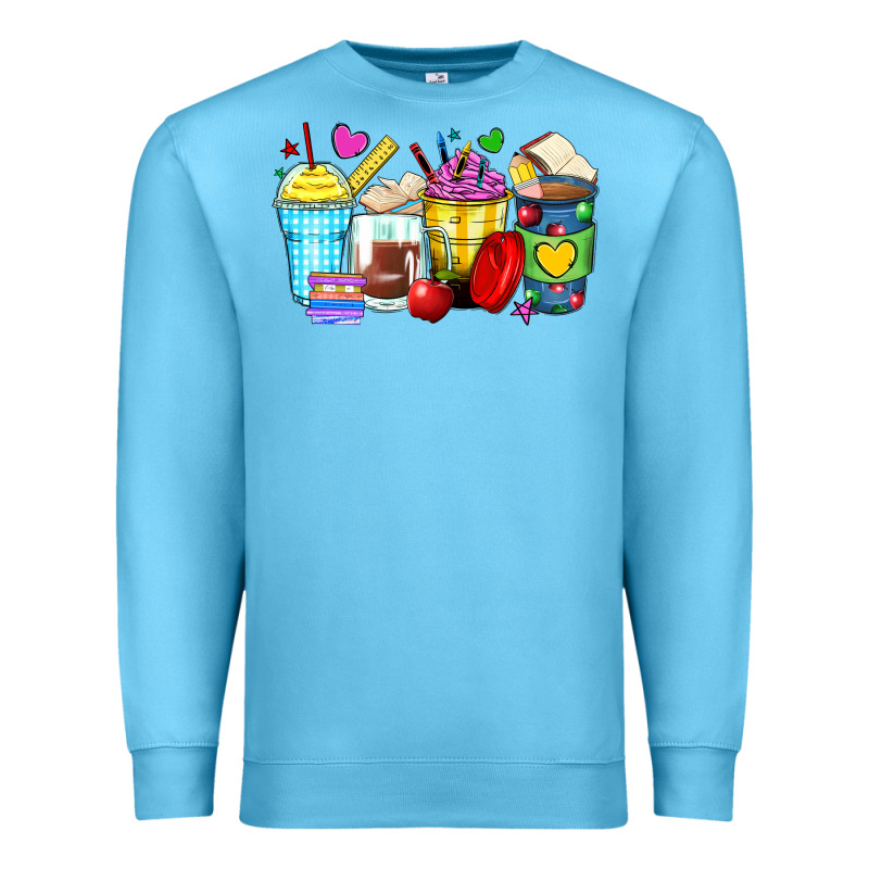 School Coffee Cups Premium Sweatshirt by Zillion Design Studio | Teevron