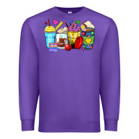 Purple school coffee cups Premium Sweatshirt - Zillion Design Studio