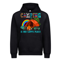 Black camping is my happy  place Urban Hoodie - AdoDesignShop