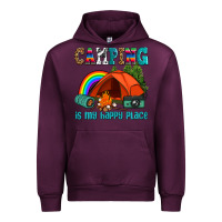 Mauve Wine camping is my happy  place Urban Hoodie - AdoDesignShop