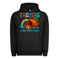 Pigment Black camping is my happy  place Urban Hoodie - AdoDesignShop