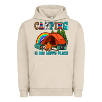 Pigment French Oak camping is my happy  place Urban Hoodie - AdoDesignShop