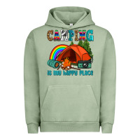 Pigment Oil Green camping is my happy  place Urban Hoodie - AdoDesignShop