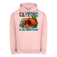 Pigment Salmon camping is my happy  place Urban Hoodie - AdoDesignShop