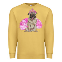 Antique Gold Balerina pug with tutu Premium Sweatshirt - RanaPortraitStore