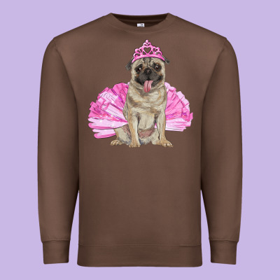 Premium Sweatshirt Balerina pug with tutu