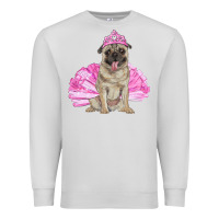 Dove Grey Balerina pug with tutu Premium Sweatshirt - RanaPortraitStore
