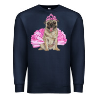 Navy Balerina pug with tutu Premium Sweatshirt - RanaPortraitStore