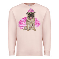 Pale Pink Balerina pug with tutu Premium Sweatshirt - RanaPortraitStore