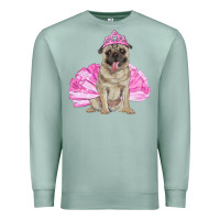 Seafoam Balerina pug with tutu Premium Sweatshirt - RanaPortraitStore