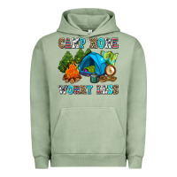 Pigment Oil Green camp more worry less Urban Hoodie - AdoDesignShop