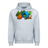 Heather Grey camp in the woods Urban Hoodie - AdoDesignShop