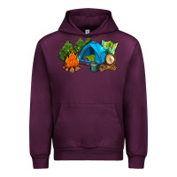 Mauve Wine camp in the woods Urban Hoodie - AdoDesignShop