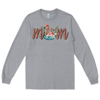 Heather Grey mom flamingo Long Sleeve Tee - BarkalooDesign