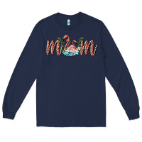 Navy mom flamingo Long Sleeve Tee - BarkalooDesign