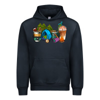 Navy camp coffee cups ado Urban Hoodie - AdoDesignShop