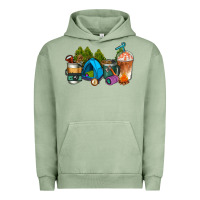 Pigment Oil Green camp coffee cups ado Urban Hoodie - AdoDesignShop