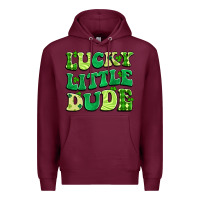 Burgundy lucky little dude Premium Hoodie - Artiststas