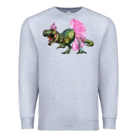 Heather Grey Balerina T-Rex Dinosaur With Tutu Premium Sweatshirt - RanaPortraitStore