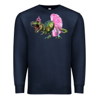 Navy Balerina T-Rex Dinosaur With Tutu Premium Sweatshirt - RanaPortraitStore