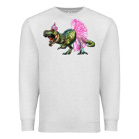 Oatmeal Heather Balerina T-Rex Dinosaur With Tutu Premium Sweatshirt - RanaPortraitStore