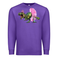 Purple Balerina T-Rex Dinosaur With Tutu Premium Sweatshirt - RanaPortraitStore