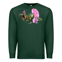 Sports Green Balerina T-Rex Dinosaur With Tutu Premium Sweatshirt - RanaPortraitStore