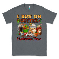 Charcoal Heather i run on coffee and christmas cheer Classic Tee - FaDigitalArtStudio