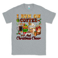 Heather Grey i run on coffee and christmas cheer Classic Tee - FaDigitalArtStudio