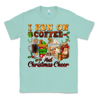 Seafoam i run on coffee and christmas cheer Classic Tee - FaDigitalArtStudio