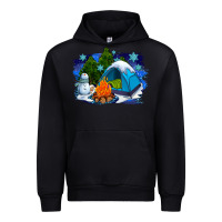 Black winter camping with camp fire Urban Hoodie - AdoDesignShop