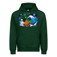 Forest Green winter camping with camp fire Urban Hoodie - AdoDesignShop