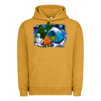 Pigment Peanut Butter winter camping with camp fire Urban Hoodie - AdoDesignShop