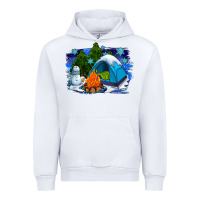 White winter camping with camp fire Urban Hoodie - AdoDesignShop