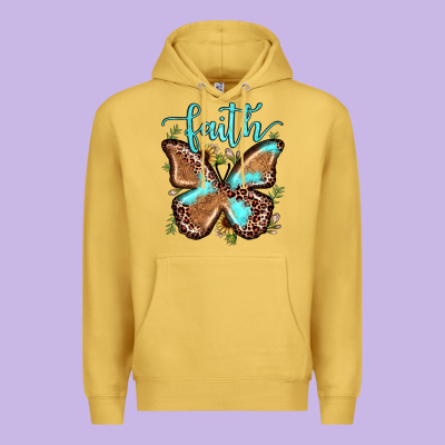 Faith Leopard Butterfly Premium Hoodie Designed By Jahusdesignshop