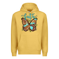 Antique Gold faith leopard butterfly Premium Hoodie - JahusDesignShop